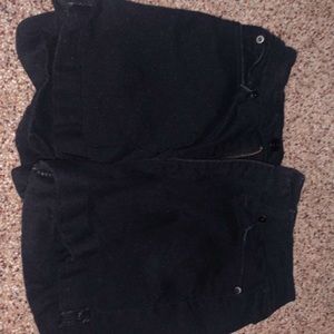 Black jean shorts